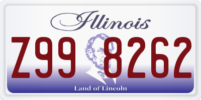 IL license plate Z998262
