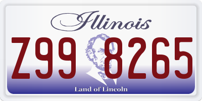 IL license plate Z998265