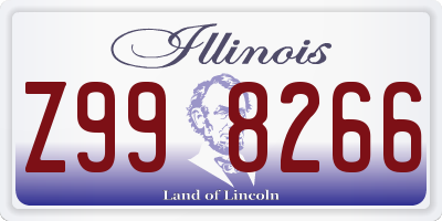 IL license plate Z998266