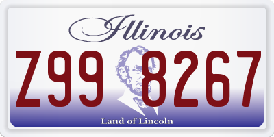 IL license plate Z998267