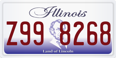 IL license plate Z998268