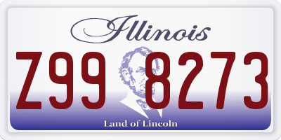 IL license plate Z998273