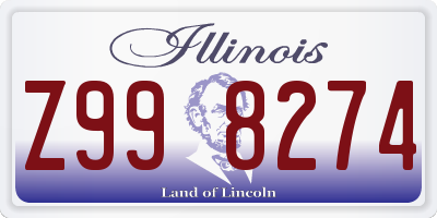 IL license plate Z998274