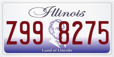 IL license plate Z998275