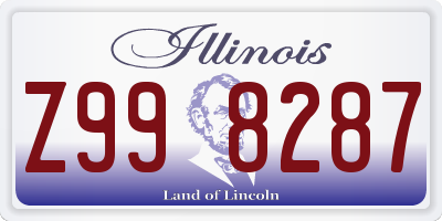 IL license plate Z998287