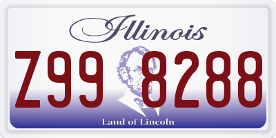 IL license plate Z998288