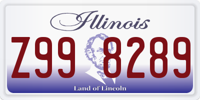 IL license plate Z998289