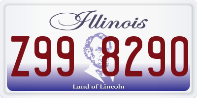 IL license plate Z998290