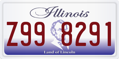 IL license plate Z998291