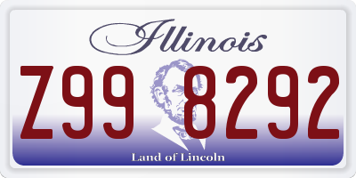 IL license plate Z998292