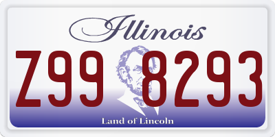 IL license plate Z998293