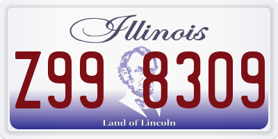 IL license plate Z998309