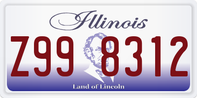 IL license plate Z998312