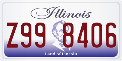 IL license plate Z998406