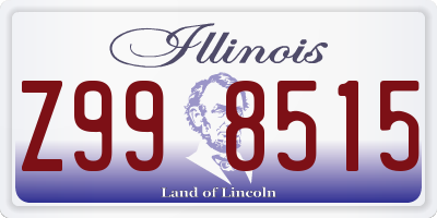 IL license plate Z998515