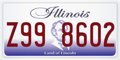 IL license plate Z998602