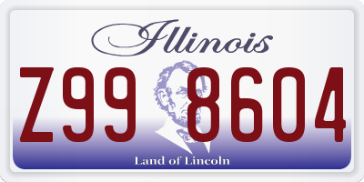 IL license plate Z998604