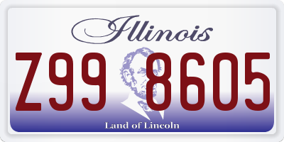 IL license plate Z998605