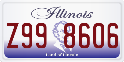 IL license plate Z998606