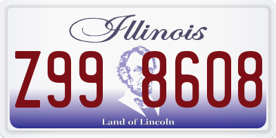 IL license plate Z998608