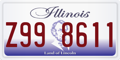 IL license plate Z998611