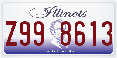 IL license plate Z998613