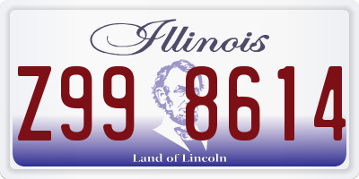 IL license plate Z998614