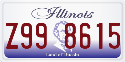 IL license plate Z998615