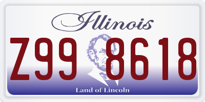 IL license plate Z998618