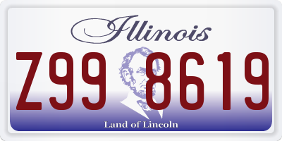 IL license plate Z998619