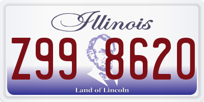 IL license plate Z998620