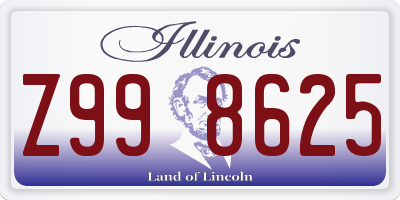 IL license plate Z998625