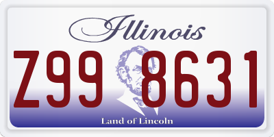 IL license plate Z998631