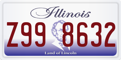 IL license plate Z998632