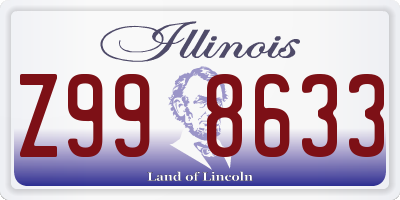 IL license plate Z998633