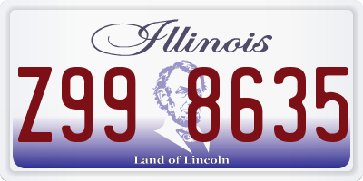 IL license plate Z998635