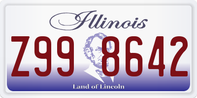 IL license plate Z998642