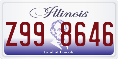 IL license plate Z998646