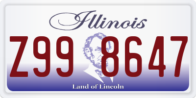 IL license plate Z998647