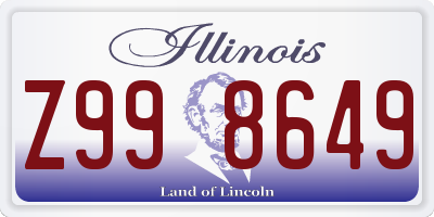 IL license plate Z998649