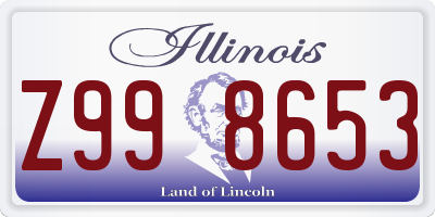 IL license plate Z998653