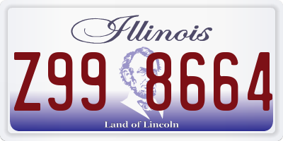 IL license plate Z998664