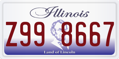 IL license plate Z998667