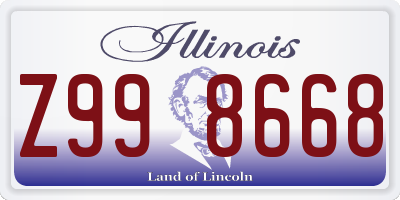 IL license plate Z998668