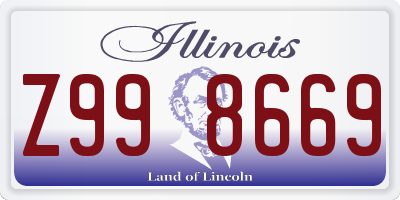 IL license plate Z998669