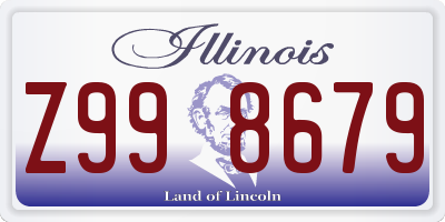 IL license plate Z998679