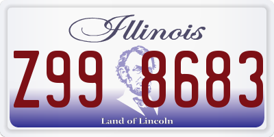 IL license plate Z998683