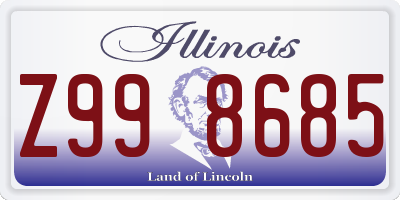 IL license plate Z998685