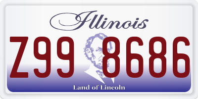 IL license plate Z998686