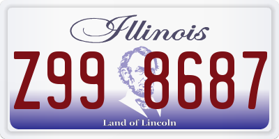 IL license plate Z998687